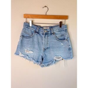 We The Free High Waisted Denim Cutoff Distressed Free People Shorts 26